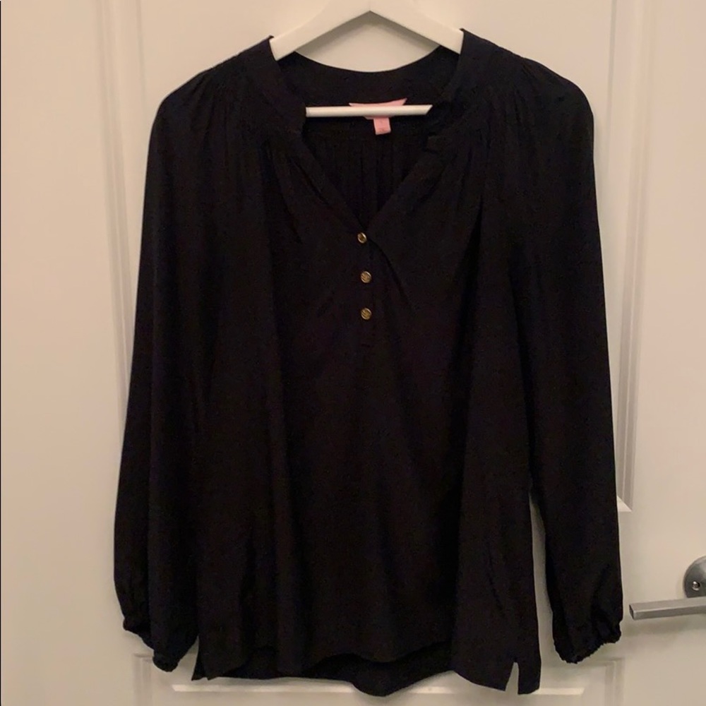 Black silk Lilly Pulitzer blouse